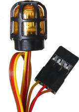 RC 1/10 Flashing LED ROUND Beacon LIGHT W/ GUARD Roof Top LIGHT -YELLOW-