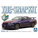 Aoshima 1/32 NISSAN SKYLINE R34 GTR Plastic Model Kit *MIDNIGHT PURPLE*