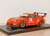 1/18 PORSCHE 911 RWB RAUH-Welt BEGRIFF Jagermeister #7 Model Car -ORANGE-