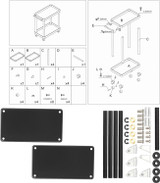 1/10 Scale Metal UTILITY MAINTENANCE CART W/ Wheels -BLACK-
