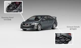 MT 1/64 HONDA CIVIC FD2 MUGEN RR W/Interior/Engine Model Car -GREY-#MT6411A2