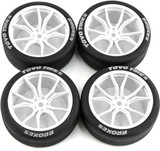 RC 1/10 DRIFT Wheels MULTI SPOKE 5MM Offset TRACTION DRIFT -BLACK- (4PC)