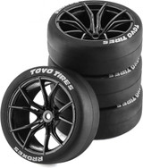RC 1/10 DRIFT Wheels MULTI SPOKE 5MM Offset TRACTION DRIFT -BLACK- (4PC)