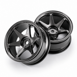 RCW 1/10 Metal DRIFT Wheels TE37 RIMS 6mm Offset LIGHTWEIGHT -GUN-