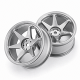 RCW 1/10 Metal DRIFT Wheels TE37 RIMS 6mm Offset LIGHTWEIGHT -SILVER-