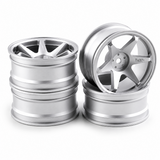 RCW 1/10 Metal DRIFT Wheels TE37 RIMS 6mm Offset LIGHTWEIGHT -SILVER-