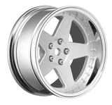 RC Wheels SET Adjustable Offset 2/4/6/8mm -5 SPOKE SILVER W/ CHROME LIP (4 pcs)