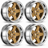RC Wheels SET Adjustable Offset 2/4/6/8mm -5 SPOKE BRONZE W/ CHROME LIP (4 pcs)