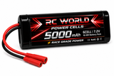 RC World 7.2v BATTERY 5000MAH NI-MH Power Cells W/ BANANA REDCAT PLUG