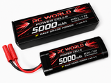 RC World 7.2v BATTERY 5000MAH NI-MH Power Cells W/ BANANA REDCAT PLUG