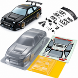 1/10 BODY Shell NISSAN 180SX Body Shell W/ AERO KIT + POP UP LIGHTS *CLEAR*