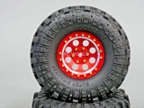 For Axial RC 1/10 Scale Truck Rims Wheels 1.9 BEADLOCK Metal Aluminum Red 2 RIMS