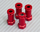 RC 1/10 Scale Anodized Aluminum 25MM WHEEL HUB Extension Spacer -4 pcs- RED