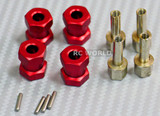 RC 1/10 Scale Anodized Aluminum 15MM WHEEL HUB Extension Spacer -4 pcs- RED