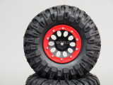 For Traxxas TRX-4 Rock CRAWLER Beadlock Wheels & TIres 130mm -Set Of 4- Red