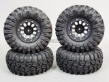 Traxxas TRX-4 Beadlock Wheels & TIres 130mm BLACK