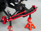 For Axial SMT10 Monster Truck ALL METAL FRONT KNUCKLES + STEERING LINKS - RED
