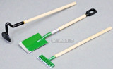 RC 1/10 Scale ACCESSORIES Tools -For Roof Rack- SHOVEL - RAKE - HOE Metal /Wood