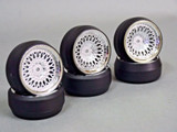 RC 1/10 DRIFT WHEELS Package 0 Degree 9 MM Offset GUN METAL MESH W/ CHROME Lip