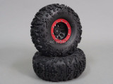 Axial 2.2 Rock CRAWLER Beadlock Wheels & TIres 140 mm 5.5" -Set Of 4- RED