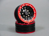 RC 1/10 Scale METAL Truck Rims Wheel 1.9 BEAD LOCK Rims w/ Metal Red Rings -PAIR 