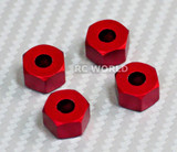 RC 1/10 Scale Anodized Aluminum 7MM WHEEL 12MM HUB Spacer -4 pcs- RED