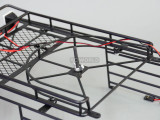 RC Scale JEEP Body METAL CAGE ROOF RACK W/ SPARE For Wrangler Body W/ LED PODS