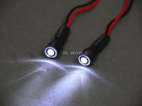 RC LED 10mm HALO LED Headlights - RED Center - WHITE HALO - 2 BULBS-