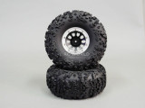 For Traxxas TRX-4 Rock CRAWLER Beadlock Wheels & TIres 140mm 5.5" Set Of 4 SILVER