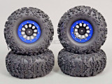 For Axial 2.2 Rock CRAWLER Beadlock Wheels & TIres 140mm 5.5" -Set Of 4- BLUE