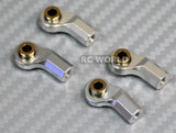 M3 METAL BENT Angled ROD ENDS For Aluminum Link Ends Silver (4PCS)