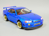 Custom RC 1/10 Drift NISSAN SKYLINE R34 AWD Belt CAR Blue RTR