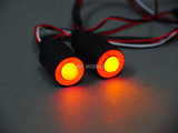 LED Lights RED Halo Angel Eyes Large 17mm Headlights Yellow Center