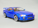 Custom RC 1/10 Drift NISSAN SKYLINE R34 AWD Belt CAR Blue RTR -S