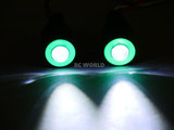 LED Lights GREEN Halo Angel Eyes Large 17mm Headlights 