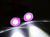 PURPLE Halo LED Angel Eye Head Lights 17mm White Center