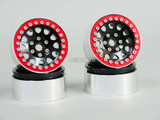 1/10 Metal 1.9 Truck Beadlock Rims + 120mm TIRES  V2 Silver + Red Rings