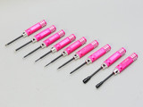 RC Mini Z TOOL Set 9 PCS Hex, Screw Driver, Socket Tools Lightweight - PINK -