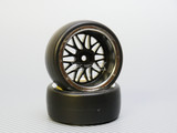 1/10 DRIFT Wheels 6MM Offset GOLD 3 Piece  W/ Chrome LIP *4pcs*