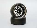 1/10 DRIFT Wheels 9MM Offset BLACK  3 Piece W/ Chrome LIP *4pcs*