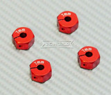 1/10  Anodized Aluminum 7MM WHEEL Spacer 12MM HUB -4 pcs- RED
