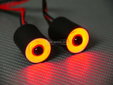 RC LED Head Lights HALO Rings Angel Eye LARGE 22mm PURPLE Halo w/ YELLOW Center