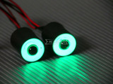 RC LED Head Lights HALO Rings Angel Eye LARGE 22mm PURPLE Halo w/ YELLOW Center