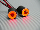 RC LED Head Lights HALO Rings Angel Eye LARGE 22mm RED Halo w/ WHITE Center