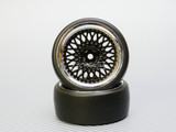 1/10 DRIFT Wheels 3MM Offset BLACK Mesh W/ Chrome LIP *4pcs*