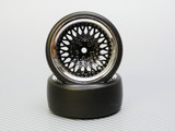 1/10 DRIFT Wheels 6MM Offset BLACK Mesh W/ Chrome LIP *4pcs*