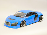 RC Car BODY Shell AUDI R8 W/ Wing -CLEAR-