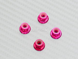 RC 1/10 Anodized Aluminum  M4 Nylon Center NUT CAP -4 pcs- SILVER