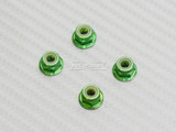 RC 1/10 Anodized Aluminum  M4 Nylon Center NUT CAP -4 pcs- SILVER