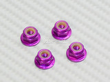 RC 1/10 Anodized Aluminum M4 Nylon Center NUT CAP -4 pcs- PURPLE